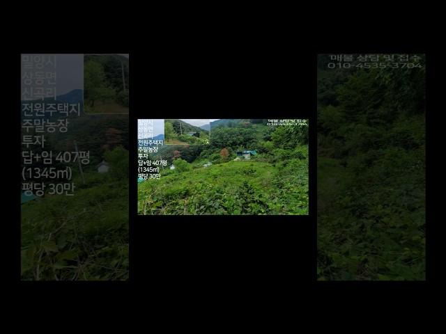 총407평,평당30만#상동면#밀양제일공인중개사
