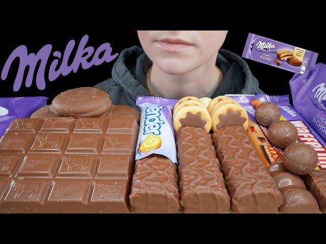 ASMR Milka Chocolate *Cream Cake, Giant Crispy Yogurt Bar, Milk Cake Rolls, Star Cookie, Caramel Bar