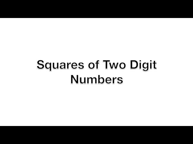 Vedic Math Tricks - How to find Square of any Two Digit Number Quickly
