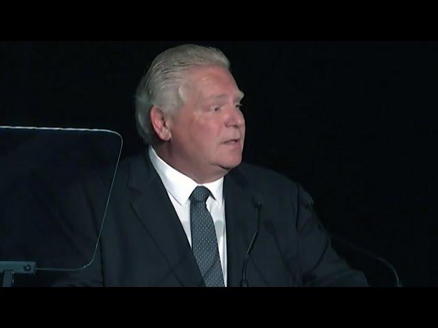 Doug Ford speaks at funeral of slain Toronto officer Const. Andrew Hong