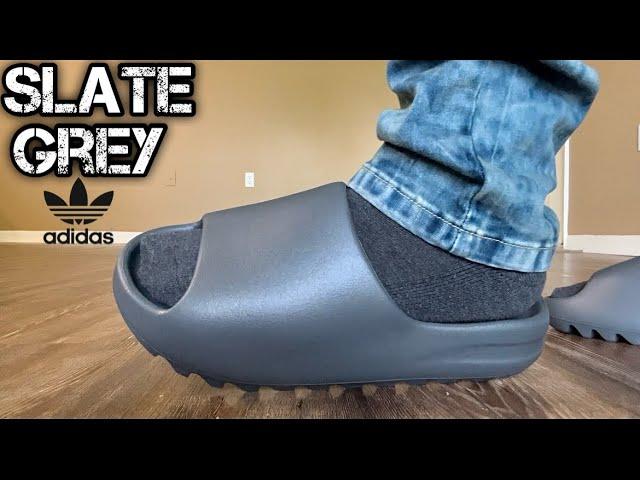 YEEZY SLIDE SLATE GREY On Feet Review & Sizing Tips