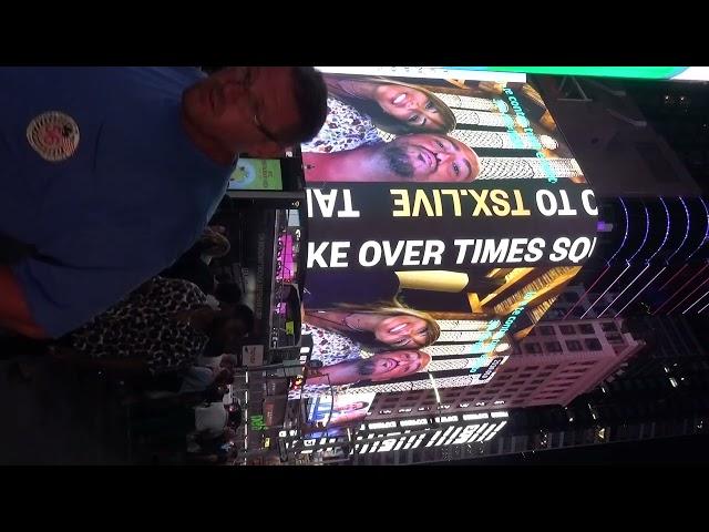 filming Times Square billboards