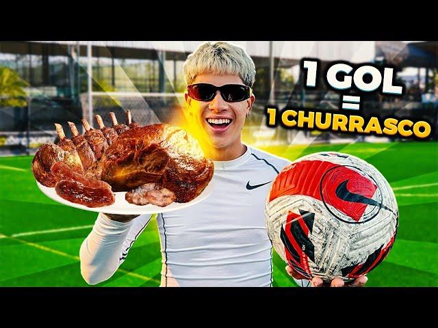 A CADA GOL GANHA UMA CARNE DE CHURRASCO!! *ESTAVA COM MUITA FOME*