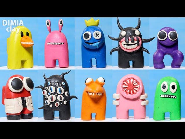 All ROBLOX in Among Us with clay (Rainbow Friends,  Doors) | Dimia Clay Tutorial