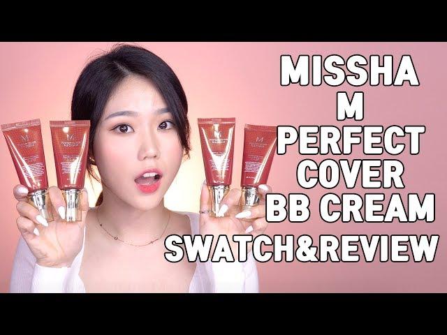 4 tones of Missha’s M PERFECT COVER BB CREAM SWATCH and REVIEW!