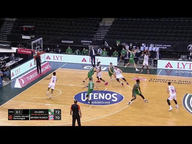 two back-to-back crucial possessions in Euroleague - Zalgiris Kaunas vs. Bayern Munich