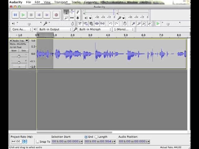 Cutting Audio in Audacity