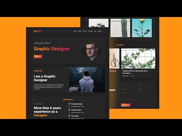 Responsive Portfolio Website || HTML, CSS & JS || Free Source Code