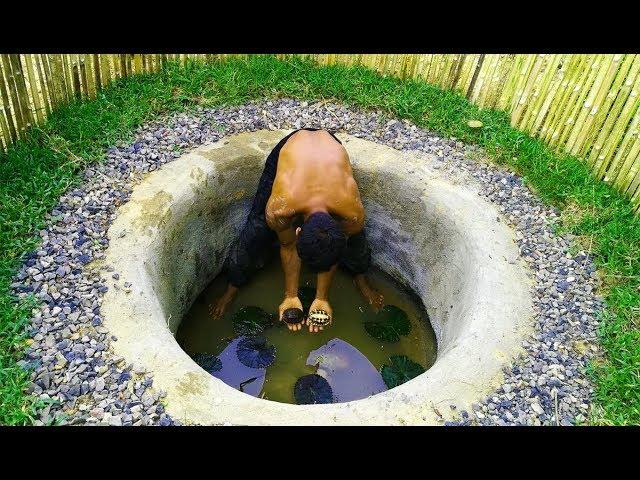 Primitive Daily Life :Finding Fish Save In Fish Pond - Save The Turtle To Live With Frogs