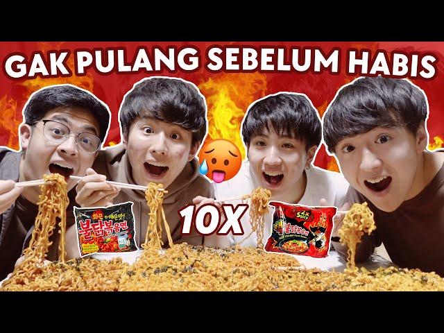 GILE! MUKBANG 10 BUNGKUS SAMYANG SEMUA RASA! GAK PULANG SEBELUM HABIS!