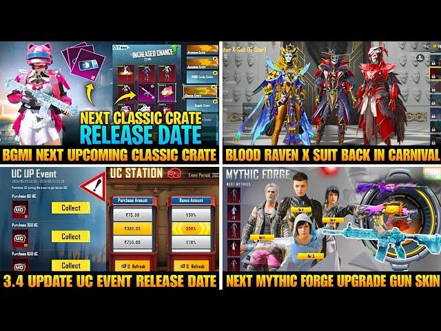  Next Classic Crate Bgmi | Next X Suit Carnival Bgmi | Next Uc Event Bgmi | Next Mythic Forge