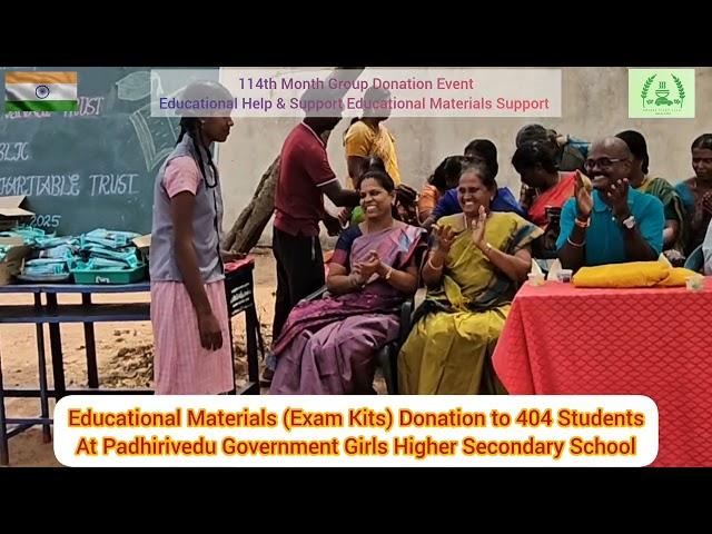 Thanks Speech by Students - Exam Kits Donation Event at Padhirivedu Govt Girls HSS