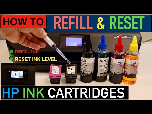 HP 63 Ink Cartridge Refill & Reset the ink Level.