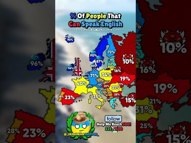 % Of People That Can Speak English #map #mapper #mapping #maps #facts #interesting #fact #geo