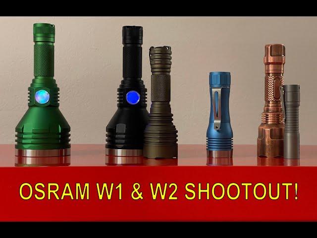 Q&D take: OSRAM W1 & W2 shootout in various flashlights
