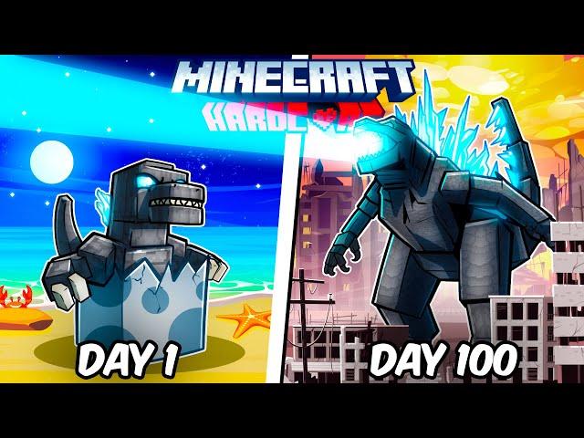 I Survived 100 Days as GODZILLA in Hardcore Minecraft!