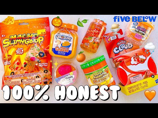 Orange Store Bought Slime Review Under $5  100% Honest Five Below Review Unboxing