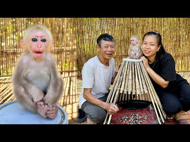 Mom and Grandpa name the lovely baby monkey