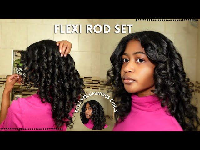 HOW TO: EASY FLEXI ROD SET FOR FULL & BOUNCY CURLS ON BLOWN OUT NATURAL HAIR #naturalhair