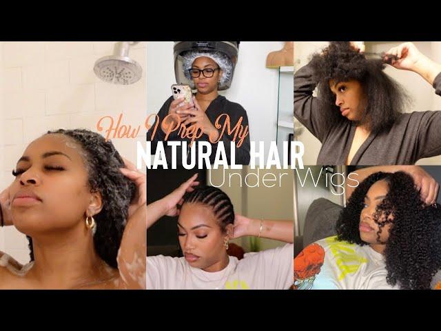 HOW I PREP MY NATURAL HAIR UNDER MY WIGS : Wash + Treatment + Braids + Wig Install | ft. Klaiyi Hair