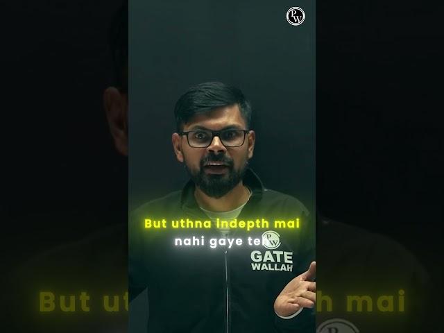 GATE Exam Ki 3 Learnings Jo Har Student Ko Follow Karni Chahiye #PW #GATE
