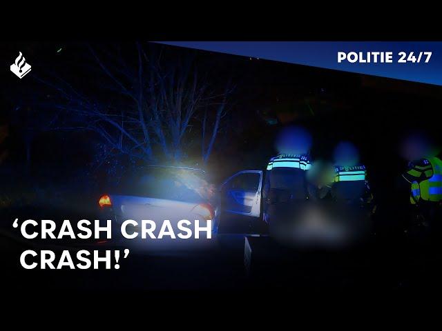 Achtervolging eindigt in crash | POLITIE 24/7