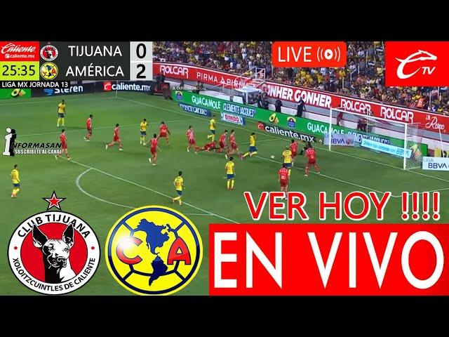 América vs. Tijuana En Vivo, PARTIDO HOY DONDE VER, TIJUANA VS AMERICA JUEGA J13 america CALIENTE TV