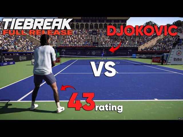 TIEBREAK Full Release Gameplay - Difficulty is Much BETTER, They Said... (Djokovic vs 43 OVR)