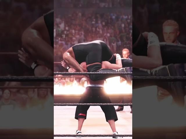 ATTITUDE ADJUSTMENT THROUGH THE FIRING TABLE  #wwe #wwe2k23gameplay #youtube #shorts
