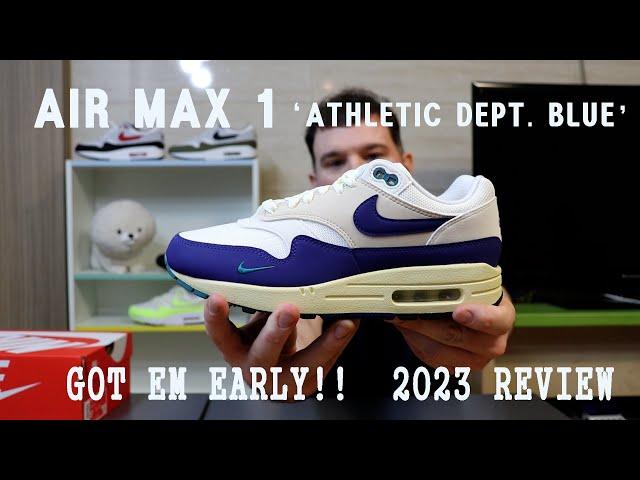 GOT EM EARLY!!! | NIKE AIR MAX 1 'ATHLETIC DEPARTMENT ROYAL BLUE WHITE' 2023 REVIEW!!!