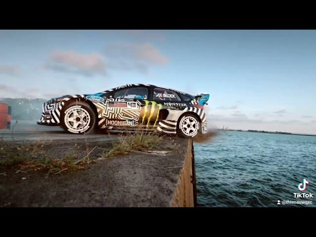 Ken Block's GYMKHANA NINE: Raw Industrial Playground wheel lift on water stunt.