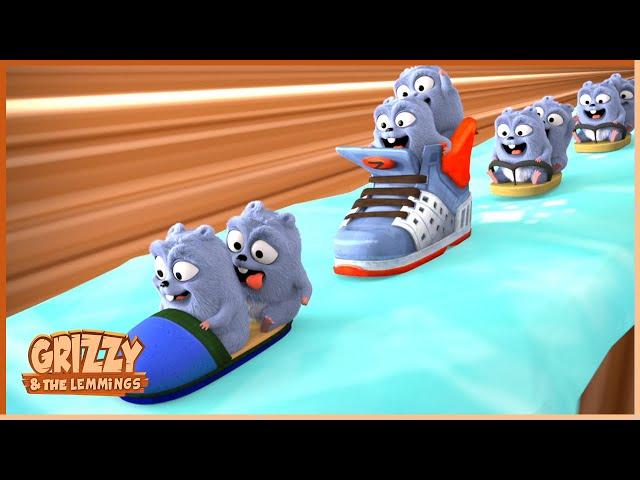 ️ Icy Slide ️  Grizzy & the lemmings | 25' Compilation |  Cartoon for Kids