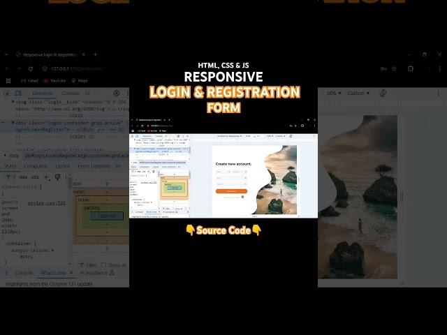 Responsive Login and Registration Form #html #css #javascript #webdesign #webdevelopment #frontend