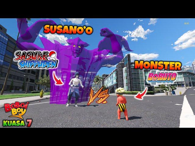 GTA 5 MOD SASUKE BERUBAH JADI SUSANO DAN BERTARUNG MELAWAN MONSTER BORUTO