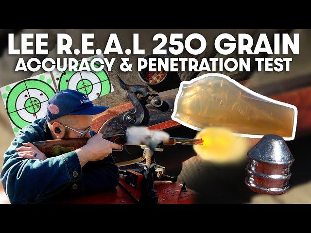 How effective are Lee REAL 250 Grain Conicals? | Hawken Muzzleloader Accuracy,  Ballistic Gel Test