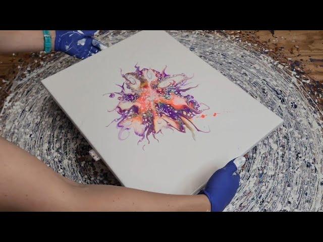 Neon Splatter Bloom - Technique a Week/Acrylic Pour Blooms