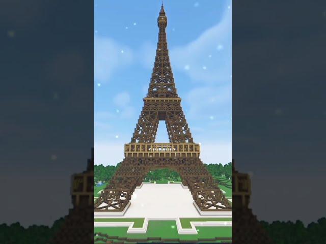 Eiffel Tower build Timelapse | Minecraft  #minecraft #shorts #techie gamer