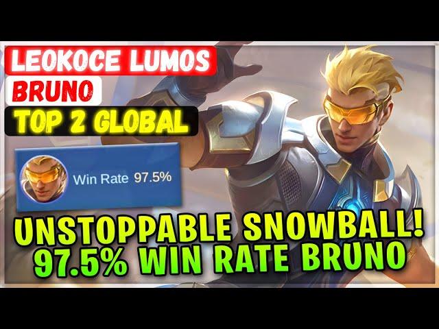 Unstoppable Snowball!! 97.5% Win Rate Bruno [ Top 2 Global Bruno ] LEOKOCE LUMOS - Mobile Legends