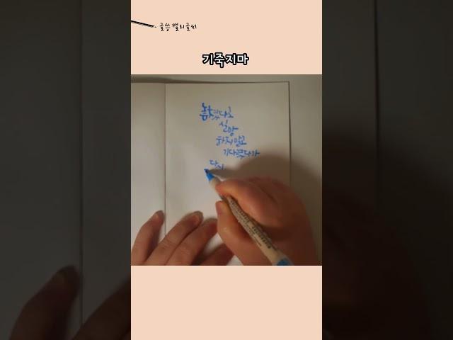 기죽지마 #캘리그라피 #손글씨 #글씨 #짧은글 #좋은글 #좋은글귀 #명언 #handwriting #calligraphy #shorts