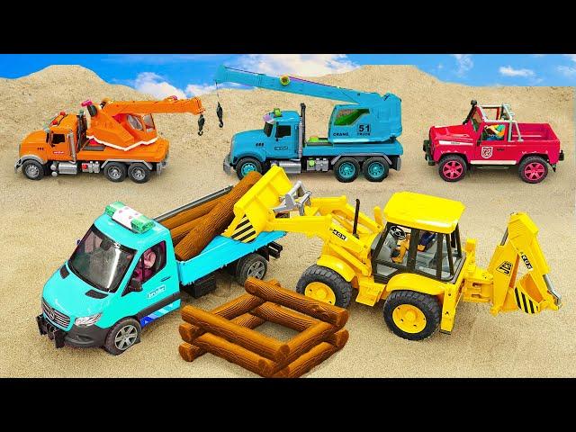 Yellow cars, police cars, fire trucks, cement trucks, trucks - Catching criminals - HP DIY Farm