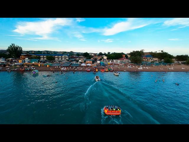 Lake Balkhash in the middle of JULY 2024. Water temperature + drone footage at sunset. DJI Avata 2