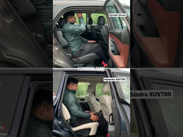 Hyundai Alcazar vs Mahindra XUV700 2nd row legroom and headroom Comparison #xuv700 #alcazar