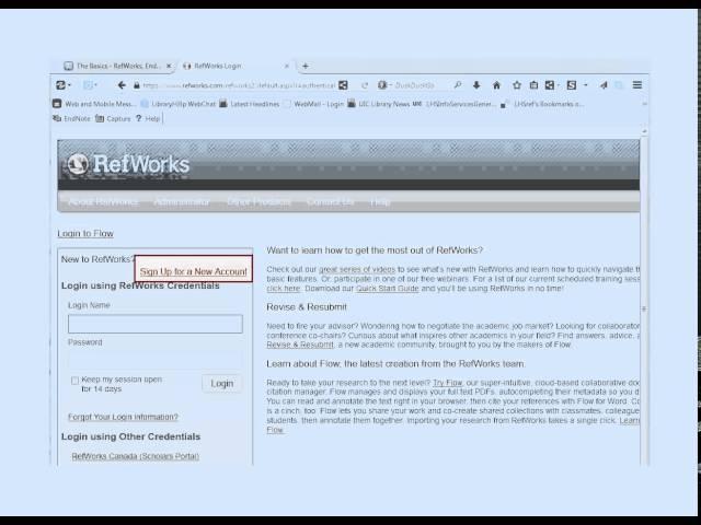 How to Create a RefWorks Account at UIC Library