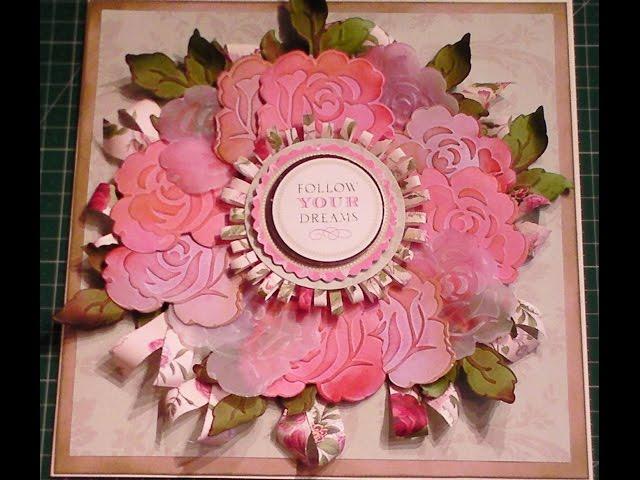 119. Cardmaking Tutorial: Anna Griffin Embossed Vellum Rose Wreath Card