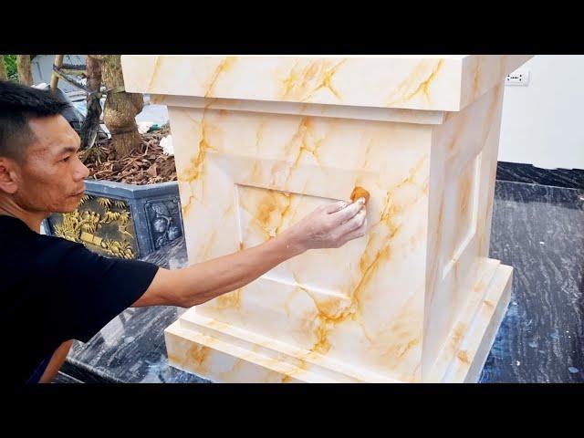 Construction Techniques for Imitation Stone Paint on House Columns - Fast and Skillful Crafts