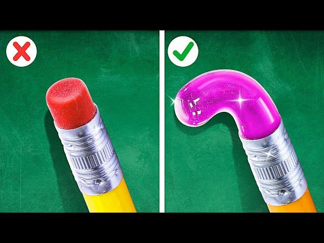 HOW TO SNEAK CANDIES INTO SCHOOL || DIY Edible School Supplies! Food Class Hacks by 123 GO!