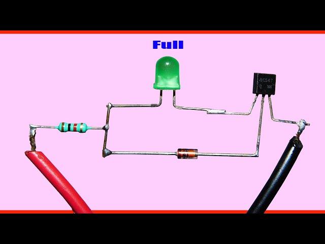 How To Make Simple 12v Battery Full Indicator Circuit