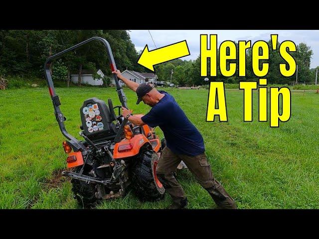 Afraid of Flipping Your Subcompact Tractor?  - Watch This! -  Do Wheel Spacers Help?