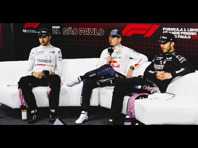 POST-RACE PRESS CONFERENCE with Max Verstappen, Esteban Ocon and Pierre Gasly after the Brazilian GP