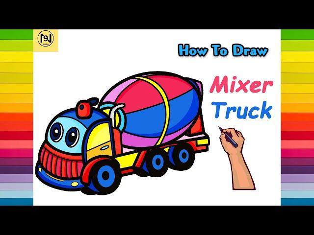 How to draw a Cute Mixer Truck | No.9 ARTS